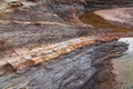 Sedimentary rocks layers texture Royalty Free Stock Photo