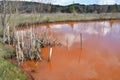 Sedimentation basin on old copper mining site.