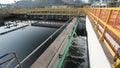 Sedimentation tanks in a sewage treatment plant