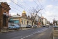 Sedina street, new shops and dome of church