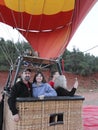 A Couple in a Hot Air Balloon Prepares for Liftoff Near Sedona,