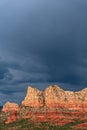 Sedona Arizona red rocks and dark storm clouds Royalty Free Stock Photo