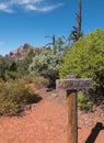 Sedona, Arizona, trail intersection marker Royalty Free Stock Photo