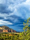 Sedona cliff aginst the storm Royalty Free Stock Photo