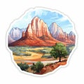 Sedona Desert Mountains Sticker - Realistic Hyper-detailed Design