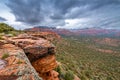 Thunderstorm over the town of Sedona Royalty Free Stock Photo