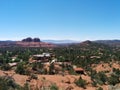 Sedona landscape with houses in the valley