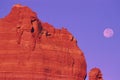 Sedona Red Rock Formation and Full Moon Royalty Free Stock Photo