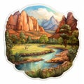 Sedona River Landscape Sticker - Large-scale Sculpture Inspired By Nature