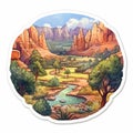 Sedona And Zion National Park Stickers - Cute Cartoonish Designs