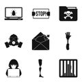 Seduction icons set, simple style