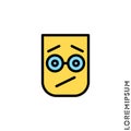 Seductive Color Smile Emoticon Icon Vector Illustration. Style. Angry Icon