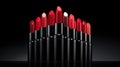 Seductive and colorful lipstick colors. Lip care and coloring. Lipstick sexiness