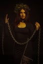 Seductive woman with chains Royalty Free Stock Photo