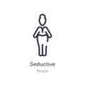 seductive outline icon. isolated line vector illustration from people collection. editable thin stroke seductive icon on white