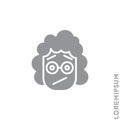 Seductive Smile Emoticon Girl, Woman Icon Vector Illustration. Style. Angry Icon Vector. Gray On White
