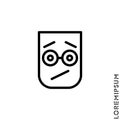 Seductive Smile Emoticon Icon Vector Illustration. Outline Style. Angry icon