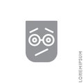 Seductive Smile Emoticon Icon Vector Illustration. Style. Angry icon vector. Gray on white