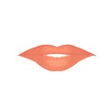 Nude sensual plump lips makeup design icon Royalty Free Stock Photo