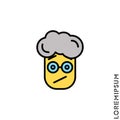 Seductive Smile Yellow Emoticon Boy, Man Icon Vector Illustration. Style. Angry Icon