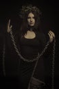 Seductive woman with chains Royalty Free Stock Photo