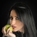 Seductive Woman Holding Green Apple