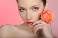 Seductive woman with rose Royalty Free Stock Photo