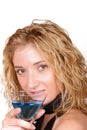 Seductive, young woman holding a Martini glass Royalty Free Stock Photo