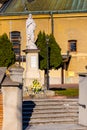 Holy Mary statue in front of Holy Mary Nativity church in Sedziszow Malopolski town in Podkarpacie region of Poland