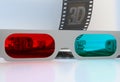 See through 3D glasses - abstract film