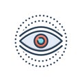 Color illustration icon for See, eyesight and eyeball