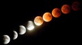 See the Moon Transform Through Each Stage of a Blood Red Eclipse Royalty Free Stock Photo