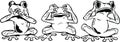 See No Evil Frogs Vector Illustration Royalty Free Stock Photo