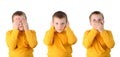 See no evil hear no evil speak no evil isolated Royalty Free Stock Photo