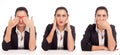 See No Evil, Hear No Evil, Speak No Evil poses. Royalty Free Stock Photo