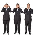 See No Evil poses - African American businessman Royalty Free Stock Photo
