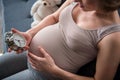 Calm pregnant woman is waiting her baby Royalty Free Stock Photo