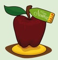 Seeb or Apple for Healthy and Beauty Symbols for Nowruz, Vector Illustration