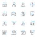 Seed funding linear icons set. Investment, Startups, Entrepreneurship, Capital, Angel, Venture, Financing line vector