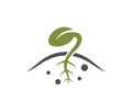 seed germination icon. grain growing from ground. planting and agriculture symbol. isolated vector image