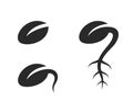 seed germination icon set. sprouted seeds. growing, planting and agriculture symbols. isolated vector images