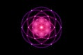 Seed of life, Sacred Geometry, Flower of Life, light logo Symbol of Harmony and Balance, Glowing Geometrical Ornament purple lotus