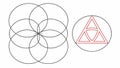 Seed of Life & Triangle, Geometric Progression Concept, vector design Generative AI Royalty Free Stock Photo