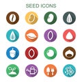 Seed long shadow icons Royalty Free Stock Photo