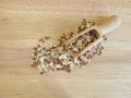 Seed mixture with rolled oats, flaxseeds, and sesame Royalty Free Stock Photo
