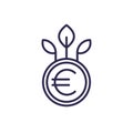 seed money line icon with euro symbol