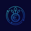 seed money line icon with euro, vector