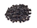 Seed of Nigella sativa or fennel flower, nutmeg flower, black caraway, Roman coriander, black cumin, blackseed, black caraway, Bun Royalty Free Stock Photo