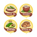 Seed oil logos set natural product vector emblem