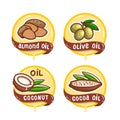 Seed oil logos set natural product vector emblem